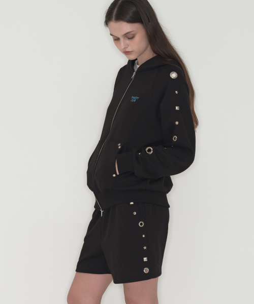 THIRSTYCLUB（サースティークラブ）の「Studded set zip up hoodie - Black（パーカー・レディース・その他・FREE）」の3枚目の写真