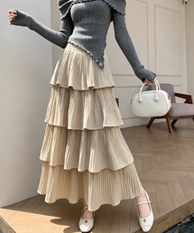 ティアードプリーツロングスカート