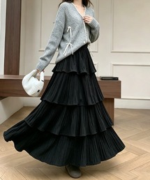 ティアードプリーツロングスカート
