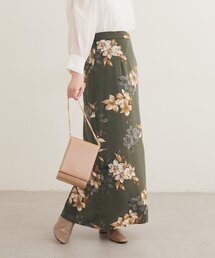 スカート（グリーン・カーキ/緑色系・花柄・ボタニカル柄