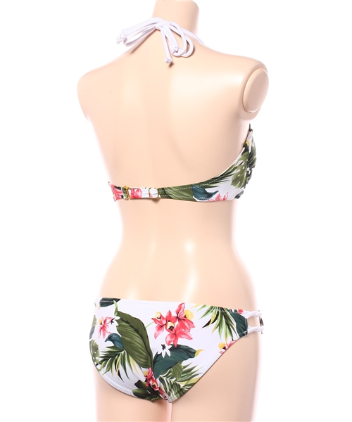 Re:EDIT（リエディ）の「[3点セット]レースロンパース付きリゾート花柄ビキニ[春夏新作][Re:EDIT/リエディ]（水着・レディース・ホワイト/イエロー/ブルー・MEDIUM）」の4枚目の写真