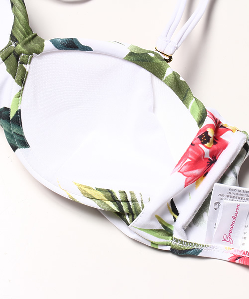 Re:EDIT（リエディ）の「[3点セット]レースロンパース付きリゾート花柄ビキニ[春夏新作][Re:EDIT/リエディ]（水着・レディース・ホワイト/イエロー/ブルー・MEDIUM）」の14枚目の写真