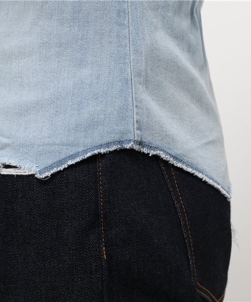 JACKROSE（ジャックローズ）の「WRANGLERクレイジーデニムWTシャツ（シャツ/ブラウス・メンズ・インディゴブルー/サックスブルー・L/M）」の7枚目の写真