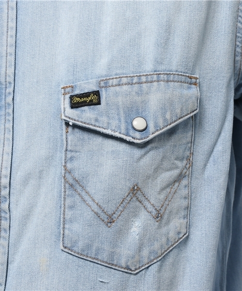 JACKROSE（ジャックローズ）の「WRANGLERクレイジーデニムWTシャツ（シャツ/ブラウス・メンズ・インディゴブルー/サックスブルー・L/M）」の8枚目の写真