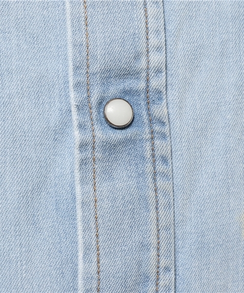 JACKROSE（ジャックローズ）の「WRANGLERクレイジーデニムWTシャツ（シャツ/ブラウス・メンズ・インディゴブルー/サックスブルー・L/M）」の9枚目の写真