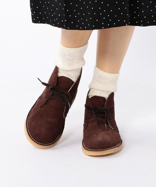 coen(コーエン)の「レザーチャッカブーツ(ブーツ・レディース・ダークブラウン/ネイビー・LARGE/SMALL/MEDIUM)」の6枚目の写真