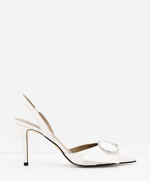 CHARLES & KEITH（チャールズ & キース）の「サーキュラーバックルスリングバック / CIRCULAR BUCKLE SLINGBACKS（サンダル・レディース・ホワイト/ピンク/ブラック・23.5cm/25cm/24.5cm/24cm/23cm）」の2枚目の写真