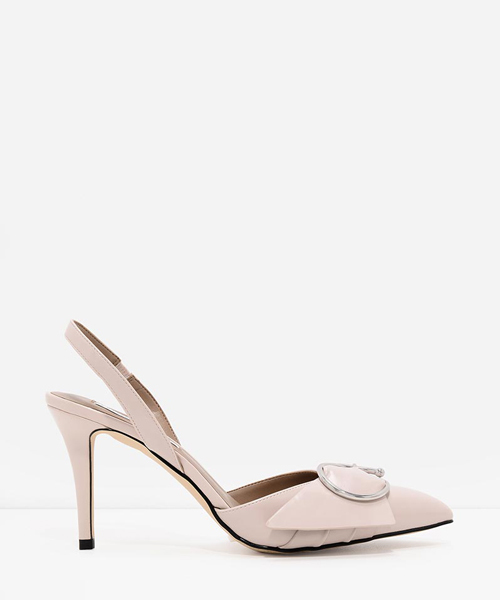 CHARLES & KEITH（チャールズ & キース）の「サーキュラーバックルスリングバック / CIRCULAR BUCKLE SLINGBACKS（サンダル・レディース・ホワイト/ピンク/ブラック・23.5cm/25cm/24.5cm/24cm/23cm）」の10枚目の写真