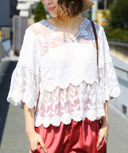 see thru lace blouse