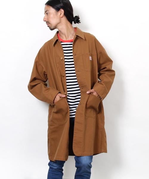 coen（コーエン）の「SMITH(スミス)別注ダックヒュージショップコート（ブルゾン・メンズ・ブラウン・MEDIUM/SMALL/LARGE）」の3枚目の写真