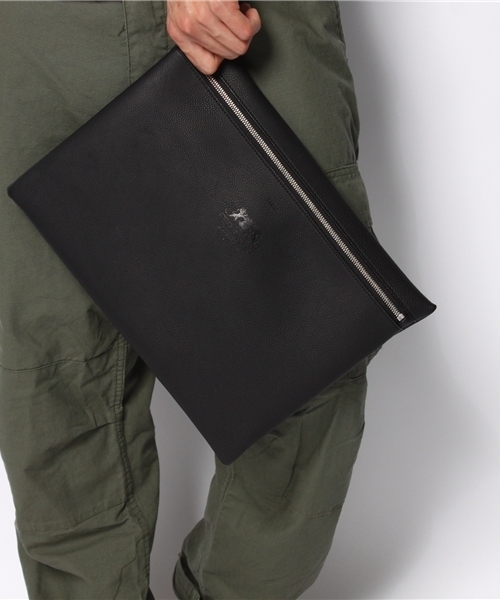 BEAMS(ビームス)の「○BEAMS / PERLINGERクラッチバッグ(クラッチバッグ・メンズ・ブラック/オレンジ・ONE SIZE)」の6枚目の写真