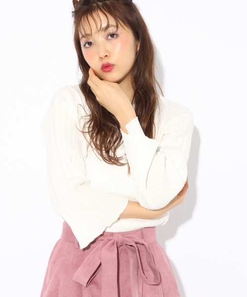 Heather（ヘザー）の「ランダムプリーツロングスリーブ　772266（Tシャツ/カットソー・レディース・ブラック/アイボリー/ピンク系その他・FREE）」の2枚目の写真