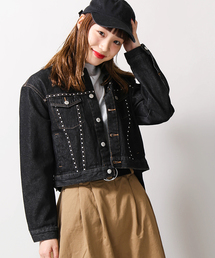 WEGO | WEGO/スタッズ付きクロップドGジャン(デニムジャケット)