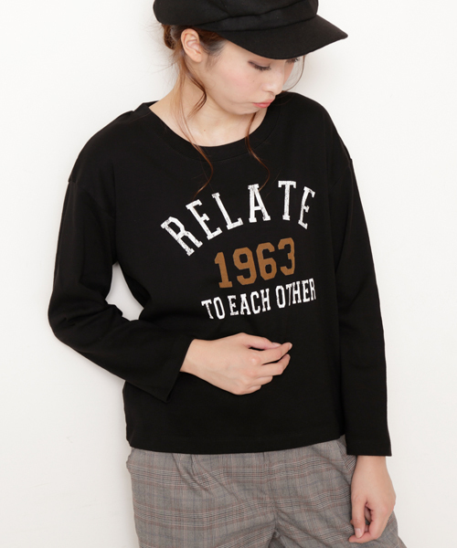 DOUBLE NAME（ダブルネーム）の「フライスロゴロンＴＥＥ（Tシャツ/カットソー・レディース・ブラック/オフホワイト/杢グレー・FREE）」の3枚目の写真