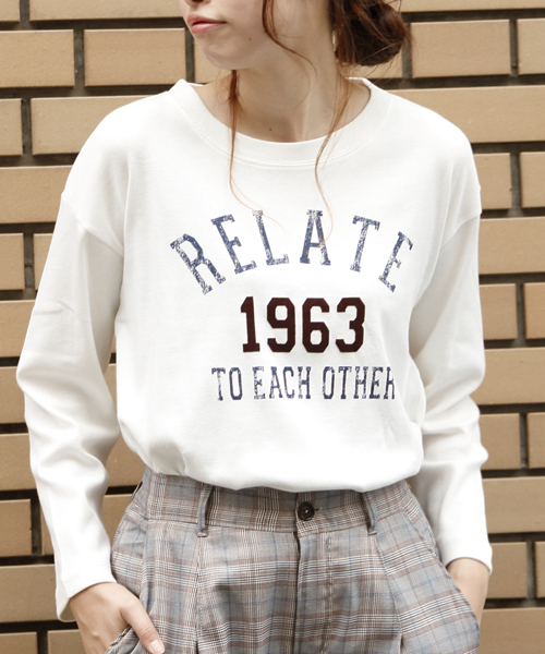 DOUBLE NAME（ダブルネーム）の「フライスロゴロンＴＥＥ（Tシャツ/カットソー・レディース・ブラック/オフホワイト/杢グレー・FREE）」の6枚目の写真