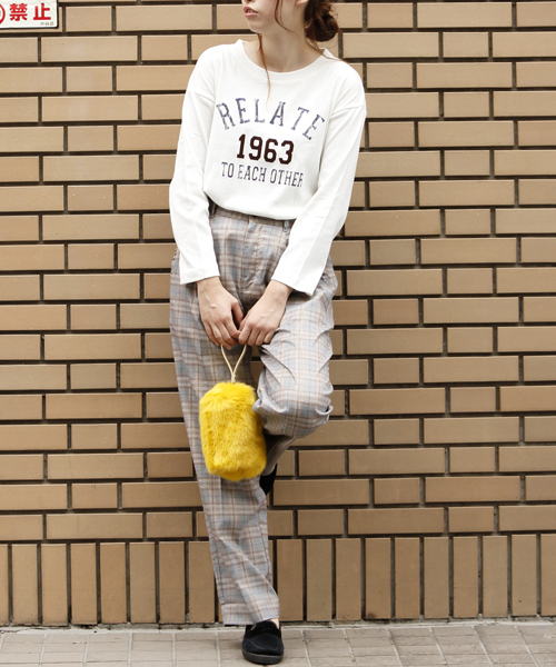 DOUBLE NAME（ダブルネーム）の「フライスロゴロンＴＥＥ（Tシャツ/カットソー・レディース・ブラック/オフホワイト/杢グレー・FREE）」の4枚目の写真