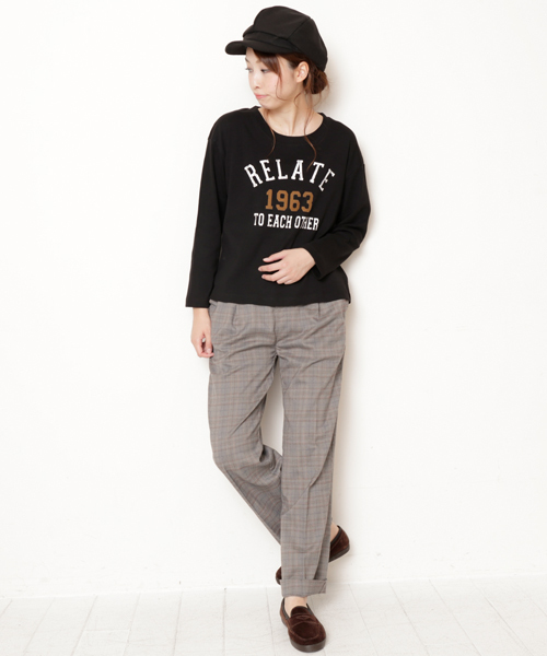 DOUBLE NAME（ダブルネーム）の「フライスロゴロンＴＥＥ（Tシャツ/カットソー・レディース・ブラック/オフホワイト/杢グレー・FREE）」の9枚目の写真