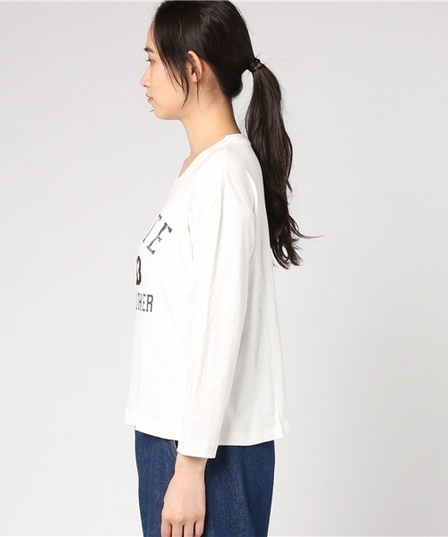 DOUBLE NAME（ダブルネーム）の「フライスロゴロンＴＥＥ（Tシャツ/カットソー・レディース・ブラック/オフホワイト/杢グレー・FREE）」の10枚目の写真