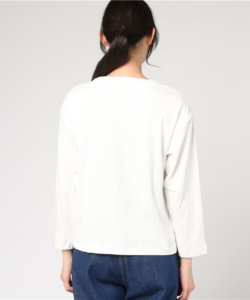 DOUBLE NAME（ダブルネーム）の「フライスロゴロンＴＥＥ（Tシャツ/カットソー・レディース・ブラック/オフホワイト/杢グレー・FREE）」の8枚目の写真