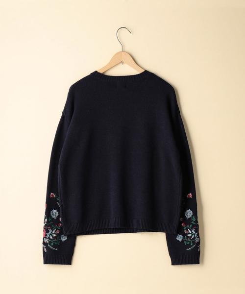 coen（コーエン）の「フラワー刺繍ニットプルオーバー（ニット/セーター・レディース・ベージュ/ネイビー・FREE）」の14枚目の写真