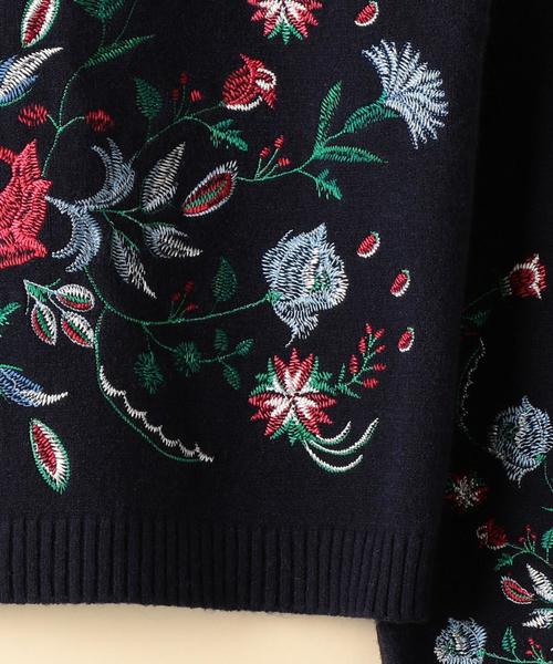 coen（コーエン）の「フラワー刺繍ニットプルオーバー（ニット/セーター・レディース・ベージュ/ネイビー・FREE）」の9枚目の写真