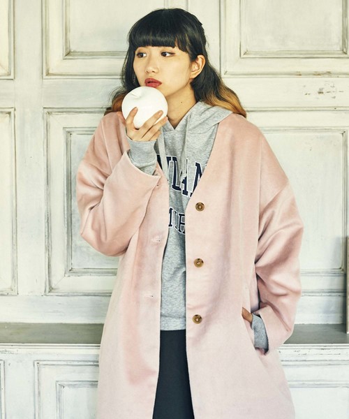 E Hyphen World Gallery イーハイフンワールドギャラリー の T Rビーバーノーカラーコート ノーカラージャケット Wear