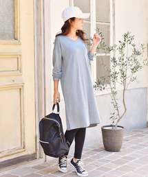 選べる2Typeもっちりニットソーチュニックワンピース