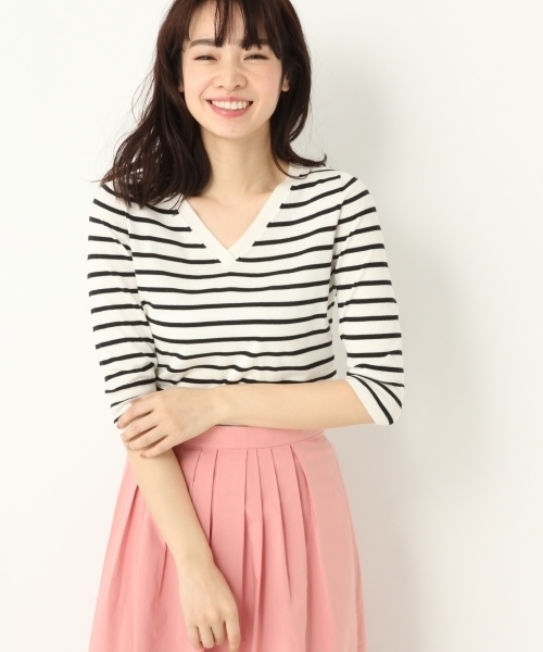 A part by（アパートバイ）の「洗える/16GシルクコンVPO8S 786254（ニット/セーター・レディース・ホワイト/ライトブルー/オレンジ/ブラック/ホワイト系その他・LARGE/MEDIUM）」の6枚目の写真