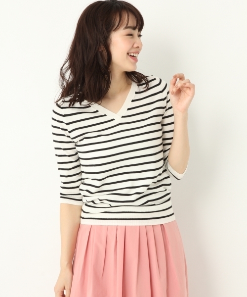 A part by（アパートバイ）の「洗える/16GシルクコンVPO8S 786254（ニット/セーター・レディース・ホワイト/ライトブルー/オレンジ/ブラック/ホワイト系その他・LARGE/MEDIUM）」の19枚目の写真