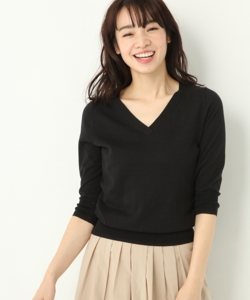 A part by（アパートバイ）の「洗える/16GシルクコンVPO8S 786254（ニット/セーター・レディース・ホワイト/ライトブルー/オレンジ/ブラック/ホワイト系その他・LARGE/MEDIUM）」の20枚目の写真