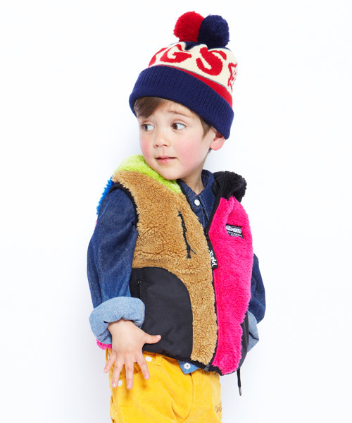 X-girl Stages(エックスガールステージス)の「FLUFFY VEST (4T~7T)(ベスト・キッズ・ブラック/ネイビー/マルチ・4T/5T/6T/7T)」の8枚目の写真