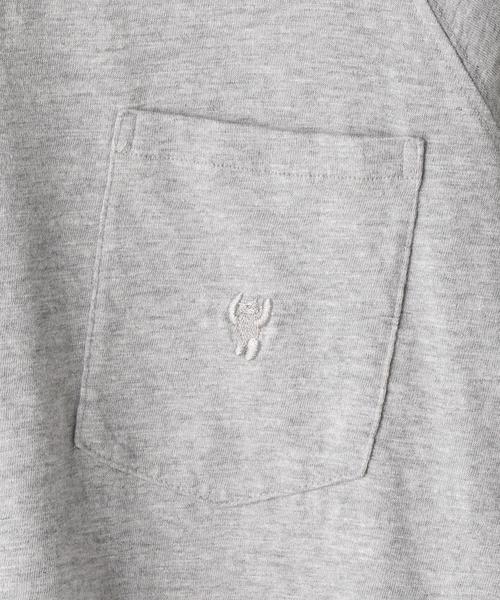 coen（コーエン）の「起毛スラブラグランスリーブポケットTシャツ（Tシャツ/カットソー・レディース・ライトブルー/ネイビー/グレー・LARGE/MEDIUM）」の8枚目の写真