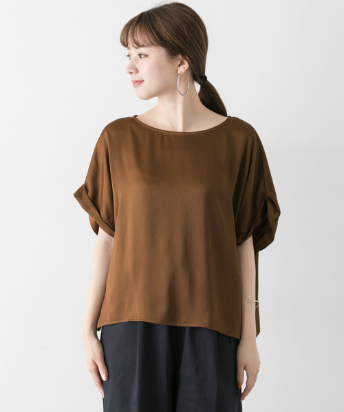 URBAN RESEARCH（アーバンリサーチ）の「ヴィンテージサテンTシャツブラウス（Tシャツ/カットソー・レディース・ブラウン/ホワイト系その他・FREE）」の20枚目の写真