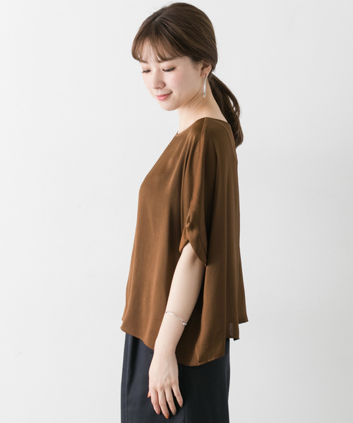 URBAN RESEARCH（アーバンリサーチ）の「ヴィンテージサテンTシャツブラウス（Tシャツ/カットソー・レディース・ブラウン/ホワイト系その他・FREE）」の21枚目の写真