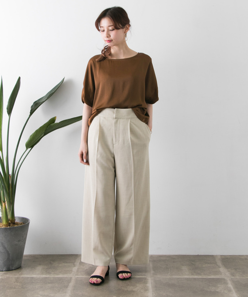 URBAN RESEARCH（アーバンリサーチ）の「ヴィンテージサテンTシャツブラウス（Tシャツ/カットソー・レディース・ブラウン/ホワイト系その他・FREE）」の4枚目の写真