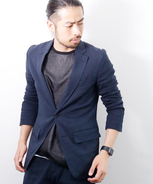junhashimoto（ジュンハシモト）の「LINEN STRETCH LIGHT JACKET