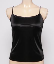 サテン前２重キャミソール