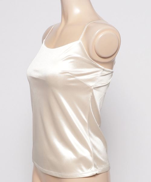 ROYAL PARTY（ロイヤルパーティー）の「サテン前２重キャミソール（キャミソール・レディース・ベージュ/ブラック・FREE）」の3枚目の写真