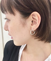 e.m. 両耳 ヒットフープピアス☆イーエム シルバー 両耳セットヒットフープピアス(小)/レディース/メンズ（ピアス