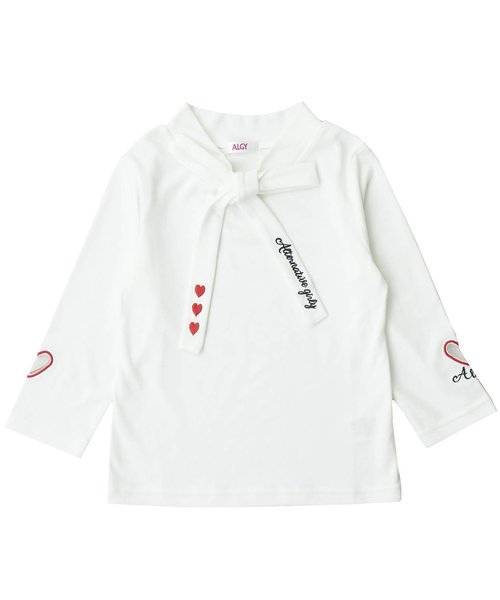 algy(アルジー)の「ボータイT 7分袖(Tシャツ/カットソー・キッズ・ネイビー/ピンク/オフホワイト・SMALL/MEDIUM/XX-SMALL/X-SMALL)」の2枚目の写真