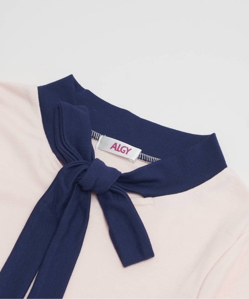 algy(アルジー)の「ボータイT 7分袖(Tシャツ/カットソー・キッズ・ネイビー/ピンク/オフホワイト・SMALL/MEDIUM/XX-SMALL/X-SMALL)」の5枚目の写真