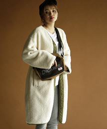 VENCEEXCHANGE | ボアリバーシブルコート(ノーカラージャケット)