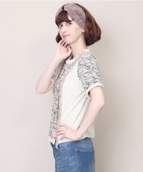 Another Edition（アナザーエディション）の「AE[A]KNIT×CUT DOCKING PO（ニット/セーター・レディース・オフホワイト/ダークグレー/ネイビー・フリー）」の5枚目の写真