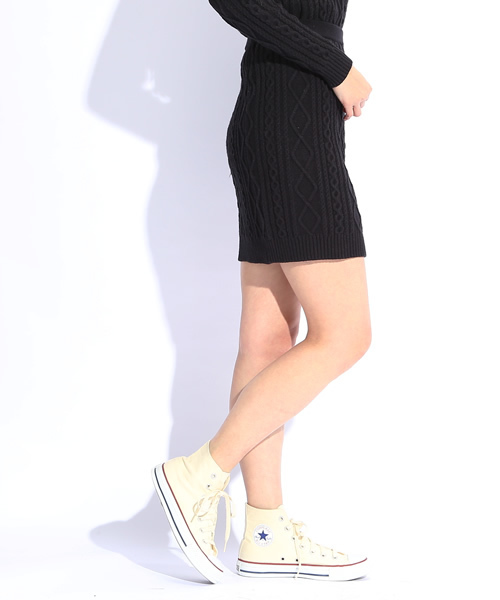 Ray BEAMS（レイビームス）の「◎□Ray BEAMS / ケーブルニットタイト スカート（スカート・レディース・オフホワイト/ブラック・0/1）」の11枚目の写真