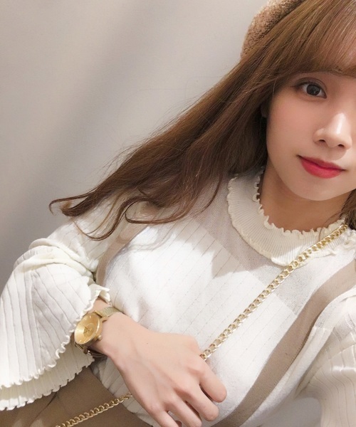 earth music&ecology（アースミュージックアンドエコロジー）の「・シアーパネルニットプルオーバー　＊（ニット/セーター・レディース・ライトグレー/ブラック/アイボリー/マスタード/ブルーグリーン/ピンク系その他2・S/M）」の10枚目の写真