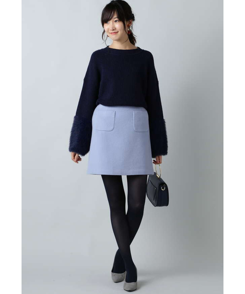 NATURAL BEAUTY BASIC（ナチュラルビューティーベーシック）の「【雑誌掲載】ウールビーバースカート（スカート・レディース・ピンク/ブルー/ベージュ系その他・SMALL/MEDIUM/X-SMALL）」の15枚目の写真