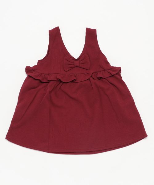 Catherine Cottage(キャサリンコテージ)の「ワッフルジャンパースカート(ジャンパースカート・キッズ・ブラック/ベージュ/ネイビー/レッド/スモークピンク・110/120/130/140)」の6枚目の写真