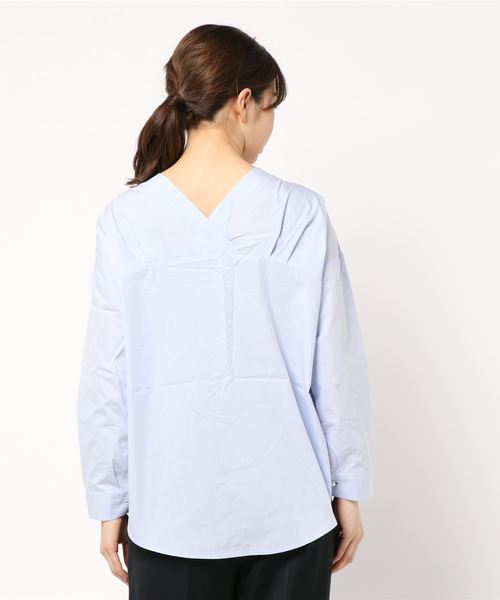 AMERICAN HOLIC（アメリカンホリック）の「両Vネックパールボタンシャツ1（シャツ/ブラウス・レディース・サックスブルー/ブルー系その他4・FREE）」の3枚目の写真