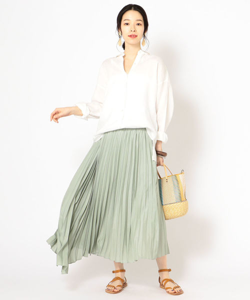 SHIPS(シップス)の「Prefer SHIPS: アシンメトリープリーツスカート(スカート・レディース・ライトグレー/ライトグリーン/パープル・ONE SIZE)」の13枚目の写真