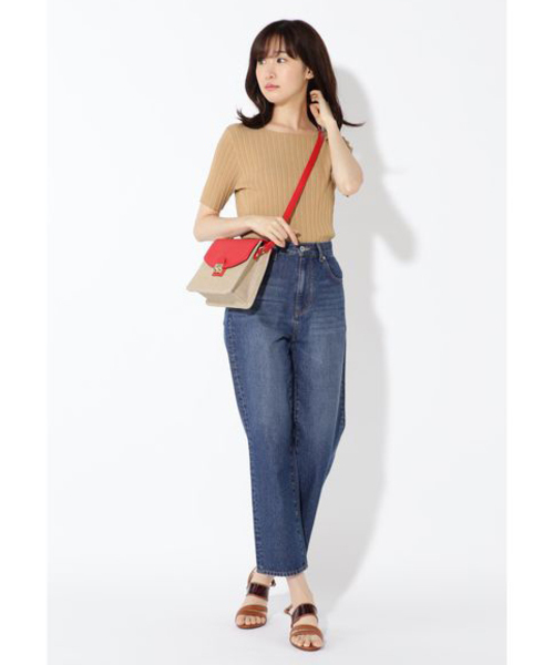 NATURAL BEAUTY BASIC（ナチュラルビューティーベーシック）の「[洗える]バックシャンリブニット（ニット/セーター・レディース・ベージュ/ネイビー/キャメル・MEDIUM）」の6枚目の写真